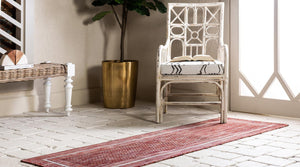 Rust Red 3' x 10' Outdoor Border Runner Rug