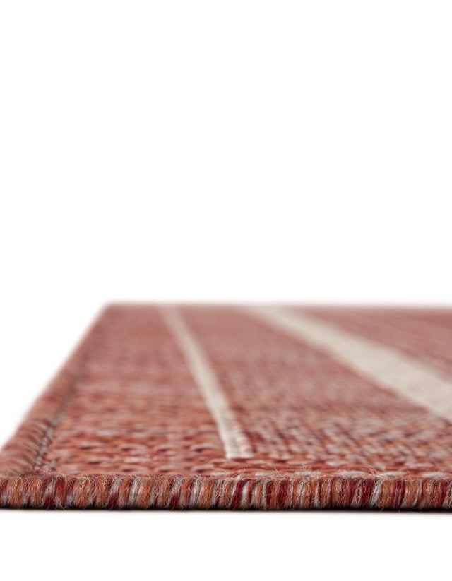 Rust Red 3' x 10' Outdoor Border Runner Rug