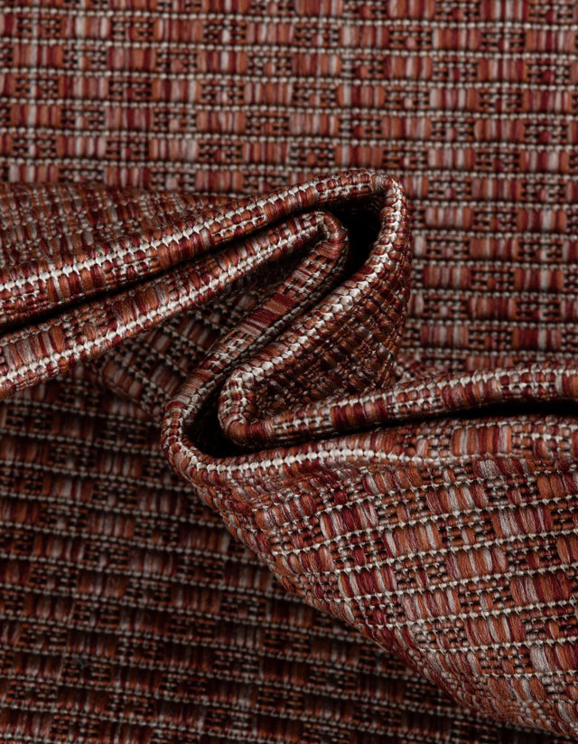 Rust Red 3' x 10' Outdoor Border Runner Rug
