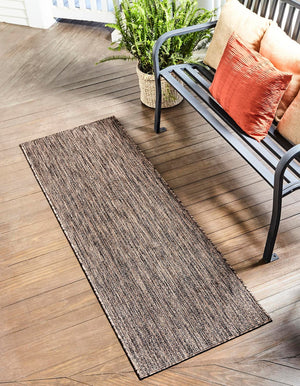 Light Brown 2' x 6' 1 Outdoor Solid Runner Area Rug Weather Resistant for Patio, Deck, Terrace, Balcony, Porch 100% Polypropylene Minimalist Waterproof Carpet for Sale at Rug Engine