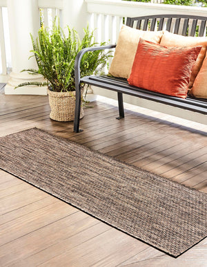 Light Brown 2' x 6' 1 Outdoor Solid Runner Area Rug Weather Resistant for Patio, Deck, Terrace, Balcony, Porch 100% Polypropylene Minimalist Waterproof Carpet for Sale at Rug Engine