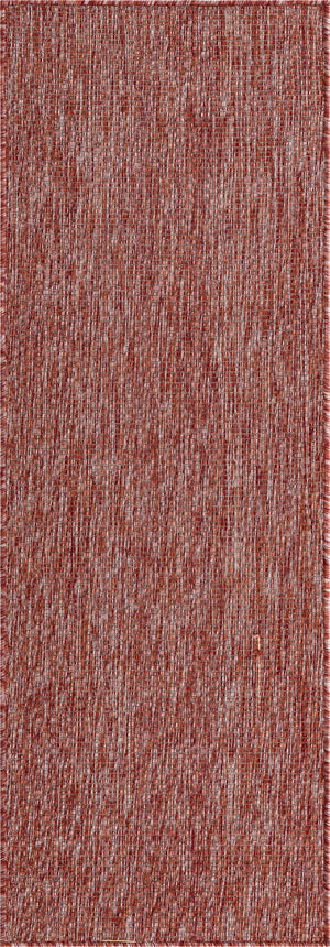 Rust Red 2' x 6' 1 Outdoor Solid Runner Area Rug Weather Resistant for Patio, Deck, Terrace, Balcony, Porch 100% Polypropylene Minimalist Waterproof Carpet for Sale at Rug Engine