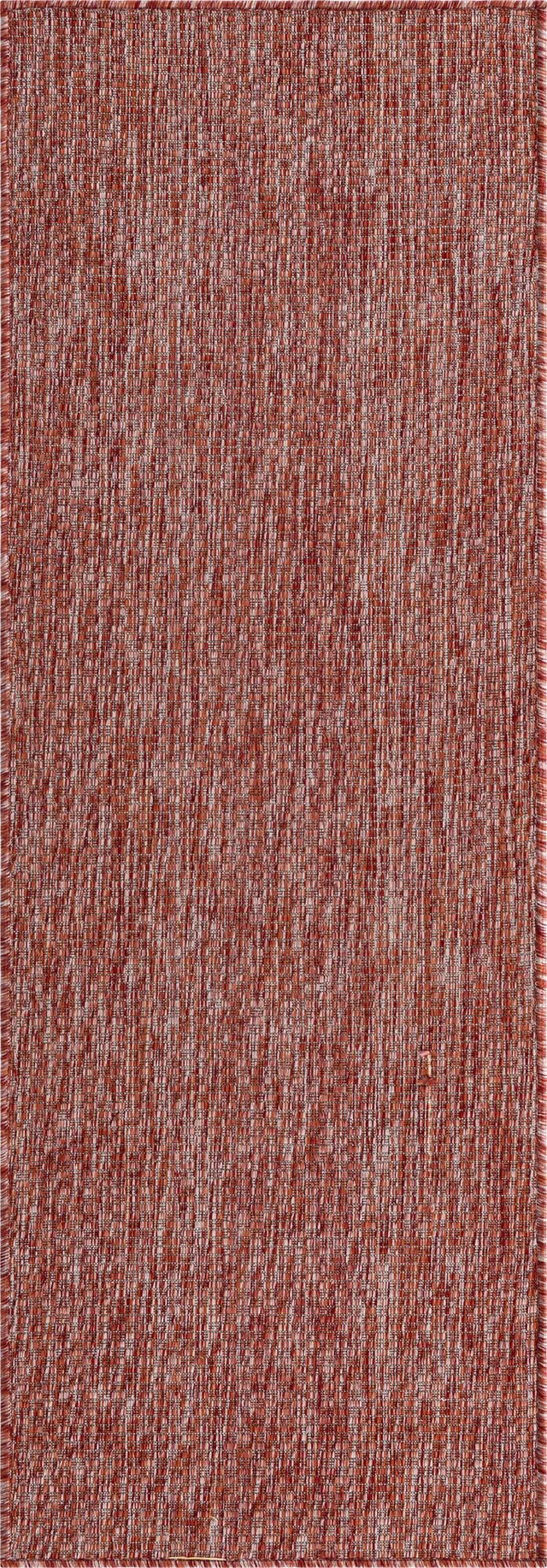 Rust Red 2' x 6' 1 Outdoor Solid Runner Area Rug Weather Resistant for Patio, Deck, Terrace, Balcony, Porch 100% Polypropylene Minimalist Waterproof Carpet for Sale at Rug Engine