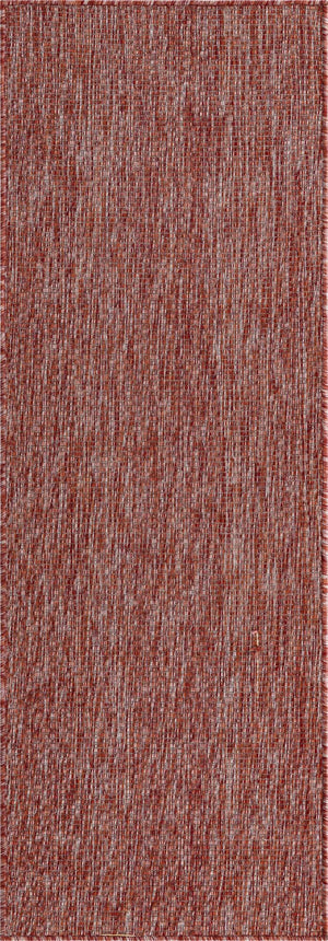 Rust Red 2' x 6' 1 Outdoor Solid Runner Area Rug Weather Resistant for Patio, Deck, Terrace, Balcony, Porch 100% Polypropylene Minimalist Waterproof Carpet for Sale at Rug Engine