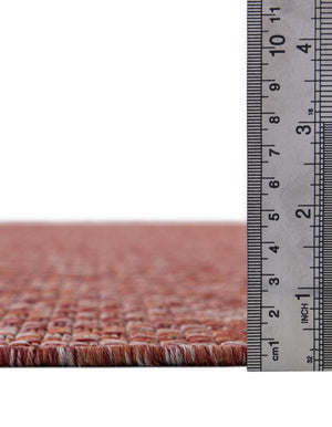 Rust Red 2' x 6' 1 Outdoor Solid Runner Area Rug Weather Resistant for Patio, Deck, Terrace, Balcony, Porch 100% Polypropylene Minimalist Waterproof Carpet for Sale at Rug Engine