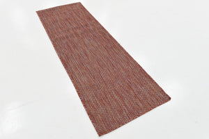 Rust Red 2' x 6' 1 Outdoor Solid Runner Area Rug Weather Resistant for Patio, Deck, Terrace, Balcony, Porch 100% Polypropylene Minimalist Waterproof Carpet for Sale at Rug Engine