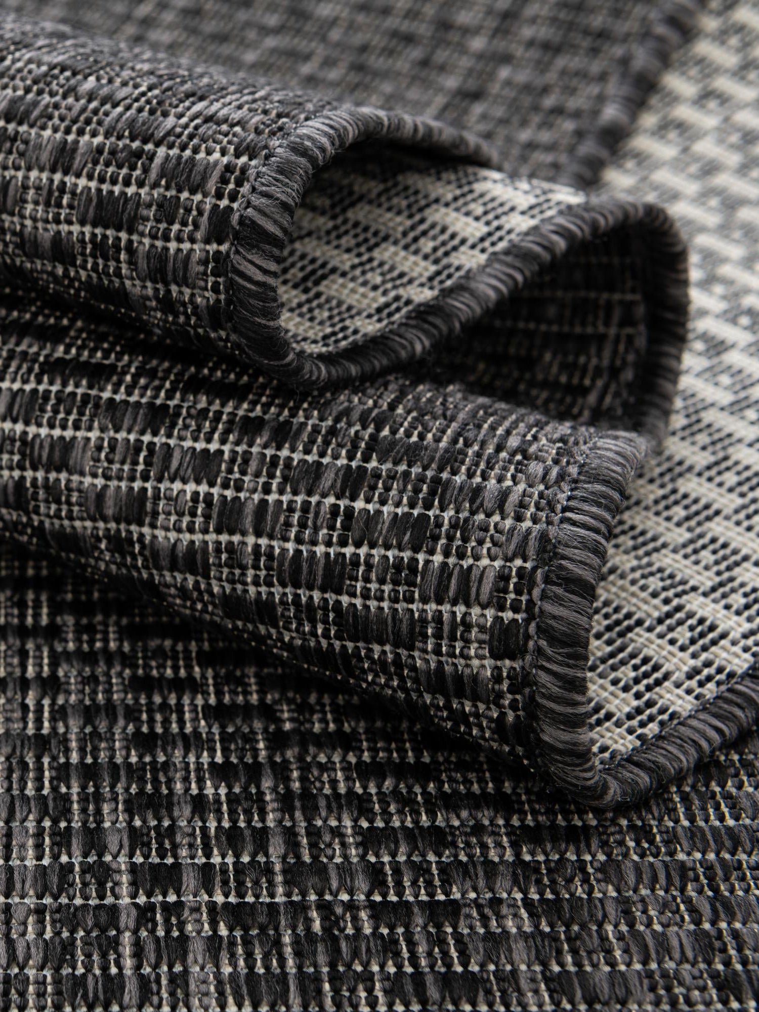Black 2' x 7' 1 Outdoor Solid Runner Area Rug Weather Resistant for Patio, Deck, Terrace, Balcony, Porch 100% Polypropylene Minimalist Waterproof Carpet for Sale at Rug Engine
