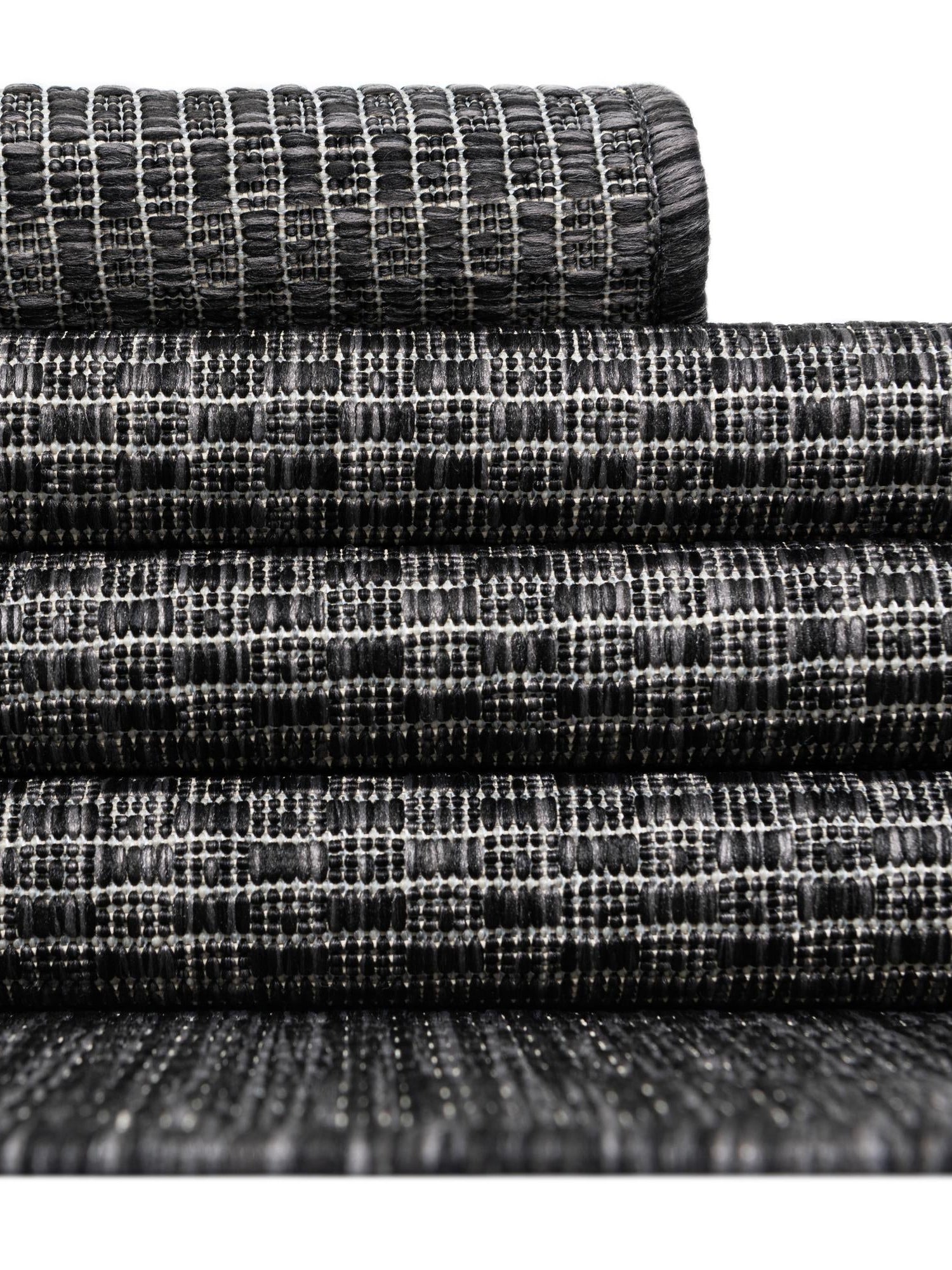Black 2' x 6' 1 Outdoor Solid Runner Area Rug Weather Resistant for Patio, Deck, Terrace, Balcony, Porch 100% Polypropylene Minimalist Waterproof Carpet for Sale at Rug Engine