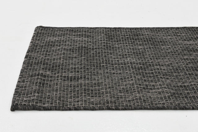 Black 2' x 6' 1 Outdoor Solid Runner Area Rug Weather Resistant for Patio, Deck, Terrace, Balcony, Porch 100% Polypropylene Minimalist Waterproof Carpet for Sale at Rug Engine