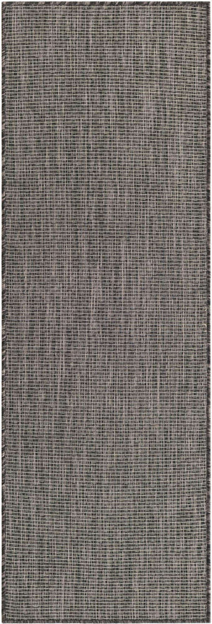 Black 2' x 6' 1 Outdoor Solid Runner Area Rug Weather Resistant for Patio, Deck, Terrace, Balcony, Porch 100% Polypropylene Minimalist Waterproof Carpet for Sale at Rug Engine