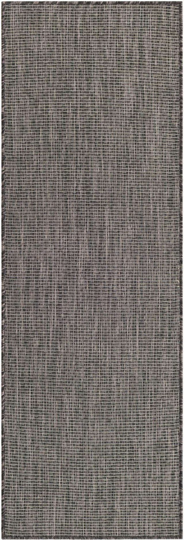 Black 2' x 6' 1 Outdoor Solid Runner Area Rug Weather Resistant for Patio, Deck, Terrace, Balcony, Porch 100% Polypropylene Minimalist Waterproof Carpet for Sale at Rug Engine