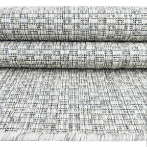 Light Gray 2' 7 x 12' Outdoor Solid Runner Area Rug Weather Resistant for Patio, Deck, Terrace, Balcony, Porch 100% Polypropylene Minimalist Waterproof Carpet for Sale at Rug Engine