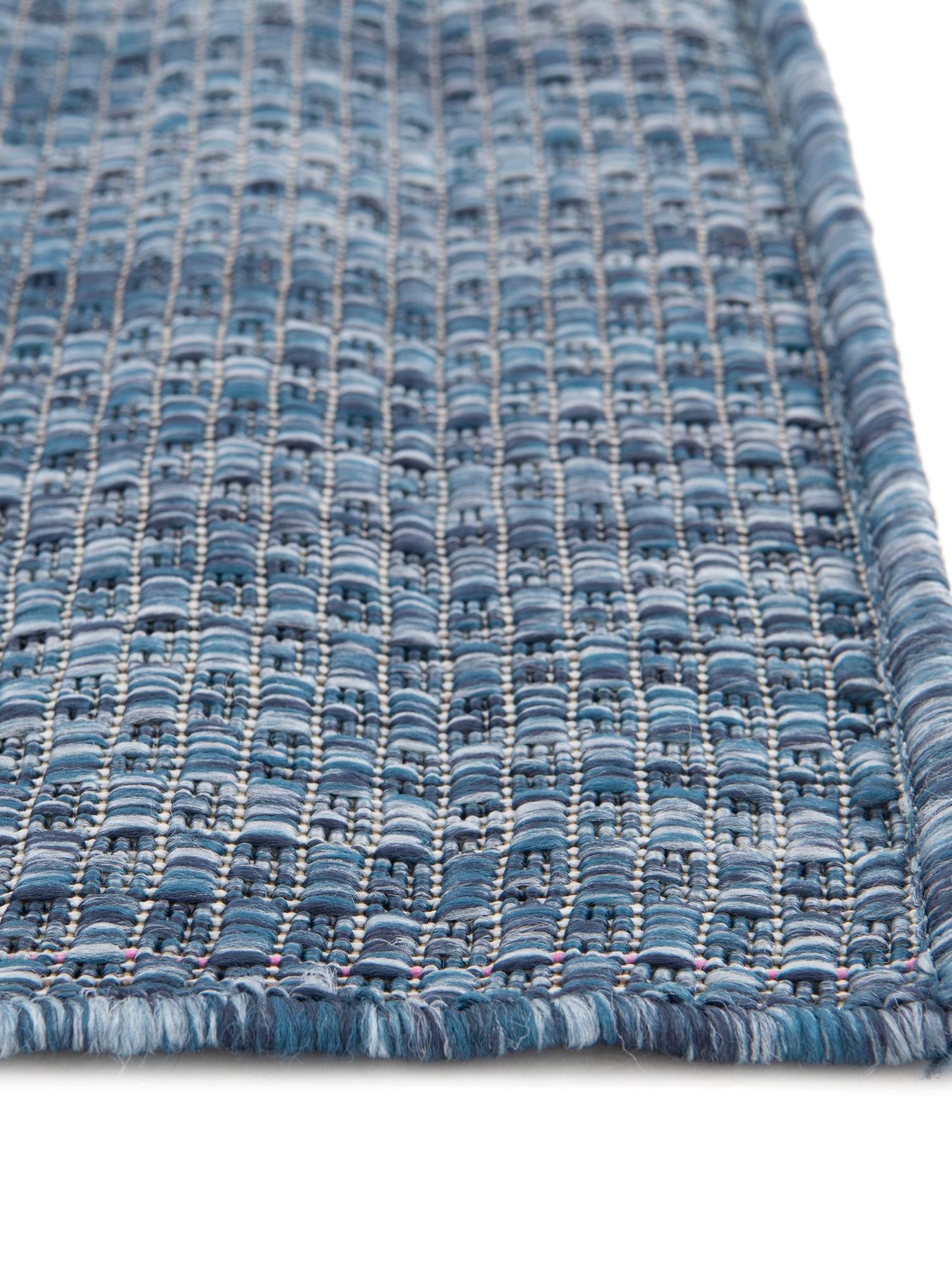 Blue 2' 7 x 10' Outdoor Solid Runner Area Rug Weather Resistant for Patio, Deck, Terrace, Balcony, Porch 100% Polypropylene Minimalist Waterproof Carpet for Sale at Rug Engine