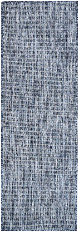 Blue 2' x 6' 1 Outdoor Solid Runner Area Rug Weather Resistant for Patio, Deck, Terrace, Balcony, Porch 100% Polypropylene Minimalist Waterproof Carpet for Sale at Rug Engine