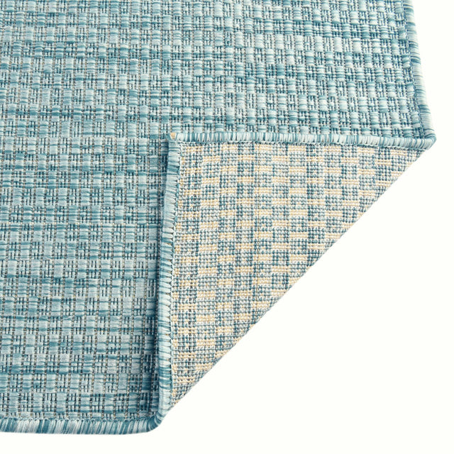 Aquamarine 2' 7 x 10' Outdoor Solid Runner Area Rug Weather Resistant for Patio, Deck, Terrace, Balcony, Porch 100% Polypropylene Minimalist Waterproof Carpet for Sale at Rug Engine