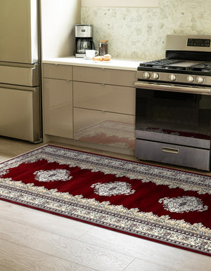 Burgundy 2' 11 x 13' 1 Narenj Runner Area Rug 85% Polypropylene & 15% Polyester Traditional Classic Carpet for Living, Dining, Bedrooms, Office for Sale at Rug Engine