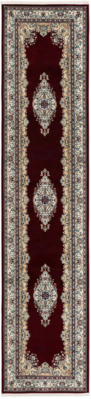 Burgundy 2' 11 x 13' 1 Narenj Runner Area Rug 85% Polypropylene & 15% Polyester Traditional Classic Carpet for Living, Dining, Bedrooms, Office for Sale at Rug Engine