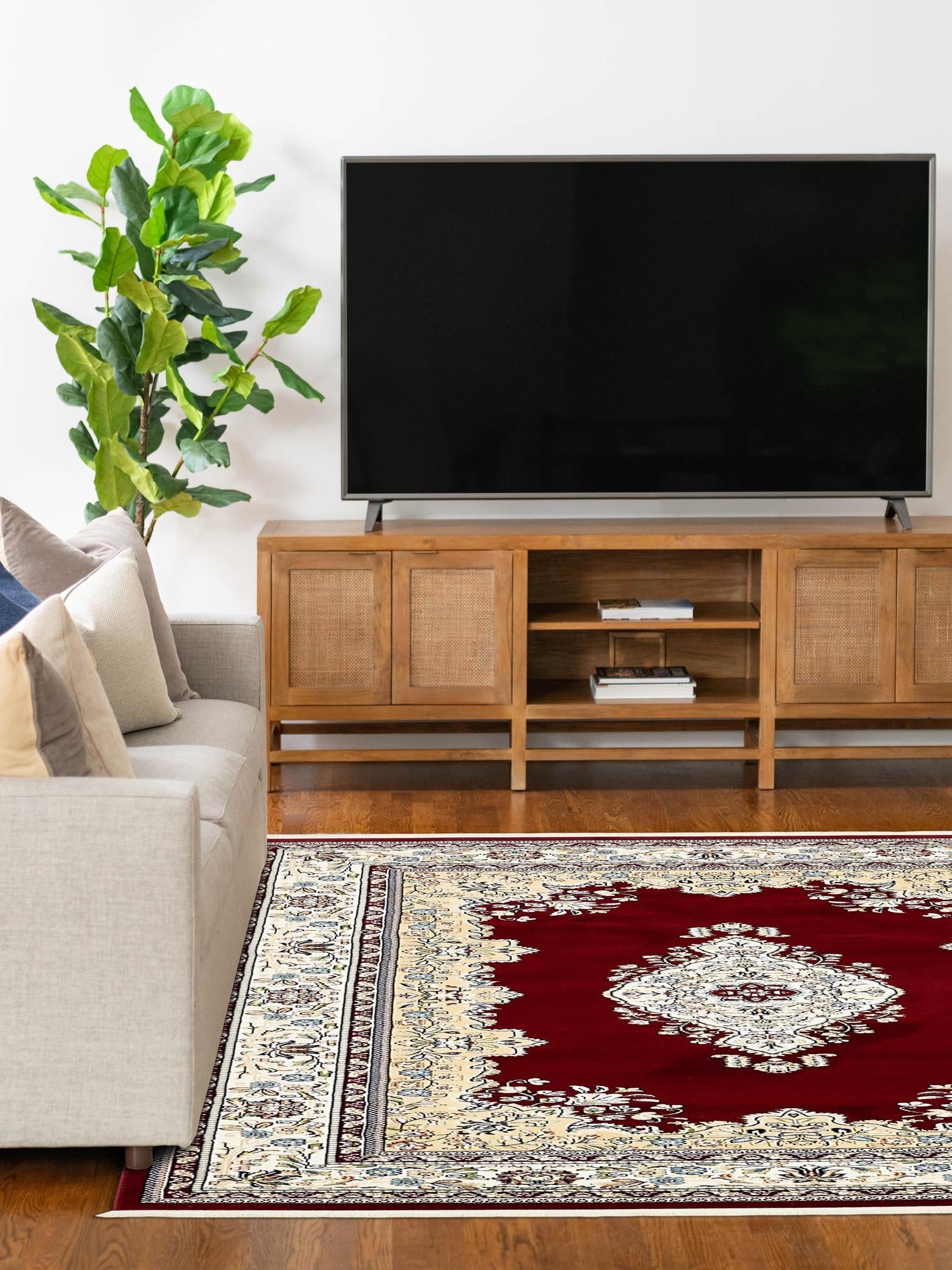 Burgundy 3' 1 x 5' 3 Narenj Rectangle Area Rug 85% Polypropylene & 15% Polyester Traditional Classic Carpet for Living, Dining, Bedrooms, Office for Sale at Rug Engine