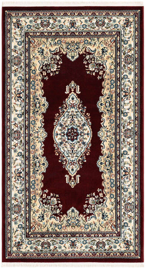 Burgundy 3' 1 x 5' 3 Narenj Rectangle Area Rug 85% Polypropylene & 15% Polyester Traditional Classic Carpet for Living, Dining, Bedrooms, Office for Sale at Rug Engine