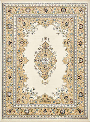 Cream 10' x 13' 1 Narenj Rectangle Area Rug 85% Polypropylene & 15% Polyester Traditional Classic Carpet for Living, Dining, Bedrooms, Office for Sale at Rug Engine