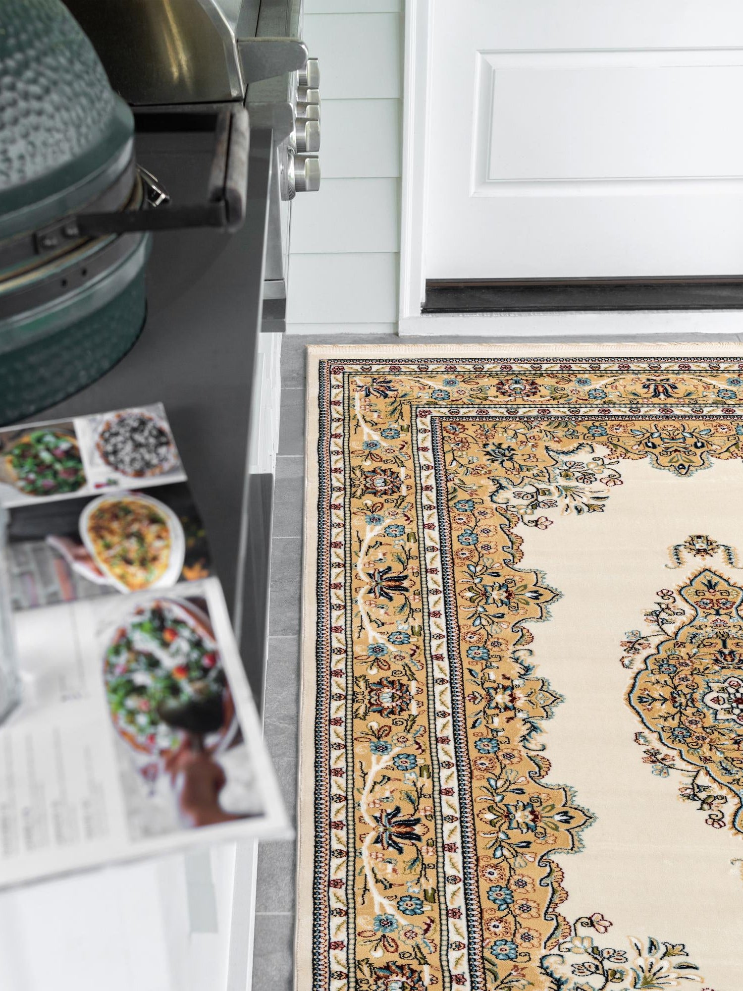 Cream 3' 1 x 5' 3 Narenj Rectangle Area Rug 85% Polypropylene & 15% Polyester Traditional Classic Carpet for Living, Dining, Bedrooms, Office for Sale at Rug Engine