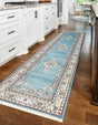 Blue 2' 11 x 13' 1 Narenj Runner Area Rug 85% Polypropylene & 15% Polyester Traditional Classic Carpet for Living, Dining, Bedrooms, Office for Sale at Rug Engine