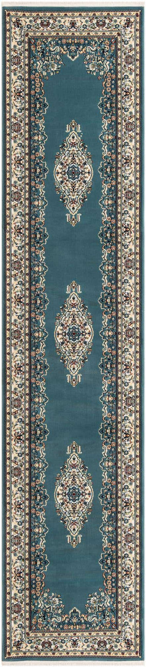 Blue 2' 11 x 13' 1 Narenj Runner Area Rug 85% Polypropylene & 15% Polyester Traditional Classic Carpet for Living, Dining, Bedrooms, Office for Sale at Rug Engine