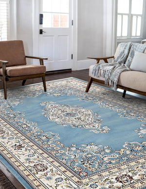 Blue 3' 1 x 5' 3 Narenj Rectangle Area Rug 85% Polypropylene & 15% Polyester Traditional Classic Carpet for Living, Dining, Bedrooms, Office for Sale at Rug Engine