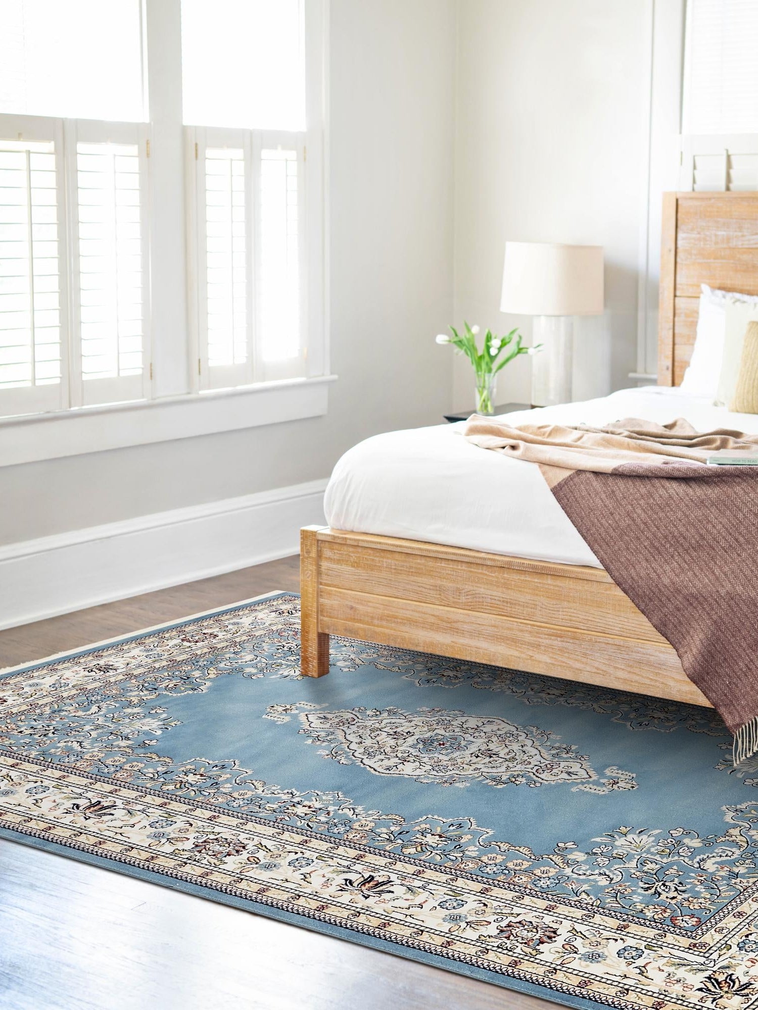 Blue 3' 1 x 5' 3 Narenj Rectangle Area Rug 85% Polypropylene & 15% Polyester Traditional Classic Carpet for Living, Dining, Bedrooms, Office for Sale at Rug Engine