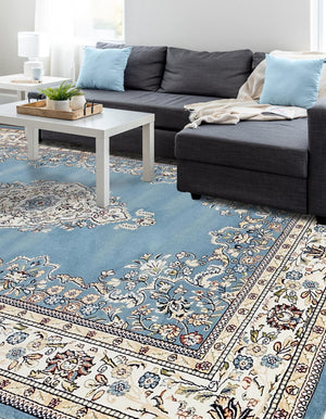 Blue 3' 1 x 5' 3 Narenj Rectangle Area Rug 85% Polypropylene & 15% Polyester Traditional Classic Carpet for Living, Dining, Bedrooms, Office for Sale at Rug Engine