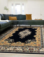 Navy Blue 7' 10 x 10' Narenj Rectangle Area Rug 85% Polypropylene & 15% Polyester Traditional Classic Carpet for Living, Dining, Bedrooms, Office for Sale at Rug Engine