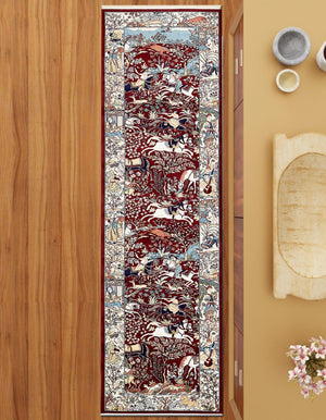 Burgundy 2' 11 x 13' 1 Narenj Runner Area Rug 85% Polypropylene & 15% Polyester Traditional Classic Carpet for Living, Dining, Bedrooms, Office for Sale at Rug Engine