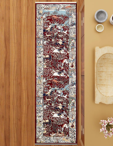 Burgundy 2' 11 x 13' 1 Narenj Runner Area Rug 85% Polypropylene & 15% Polyester Traditional Classic Carpet for Living, Dining, Bedrooms, Office for Sale at Rug Engine