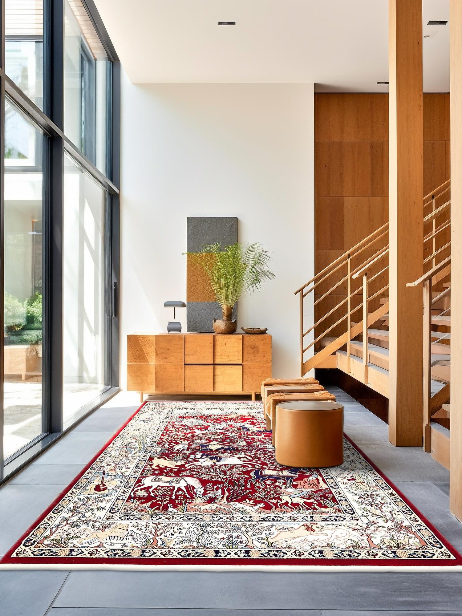 Burgundy 3' 1 x 5' 3 Narenj Rectangle Area Rug 85% Polypropylene & 15% Polyester Traditional Classic Carpet for Living, Dining, Bedrooms, Office for Sale at Rug Engine