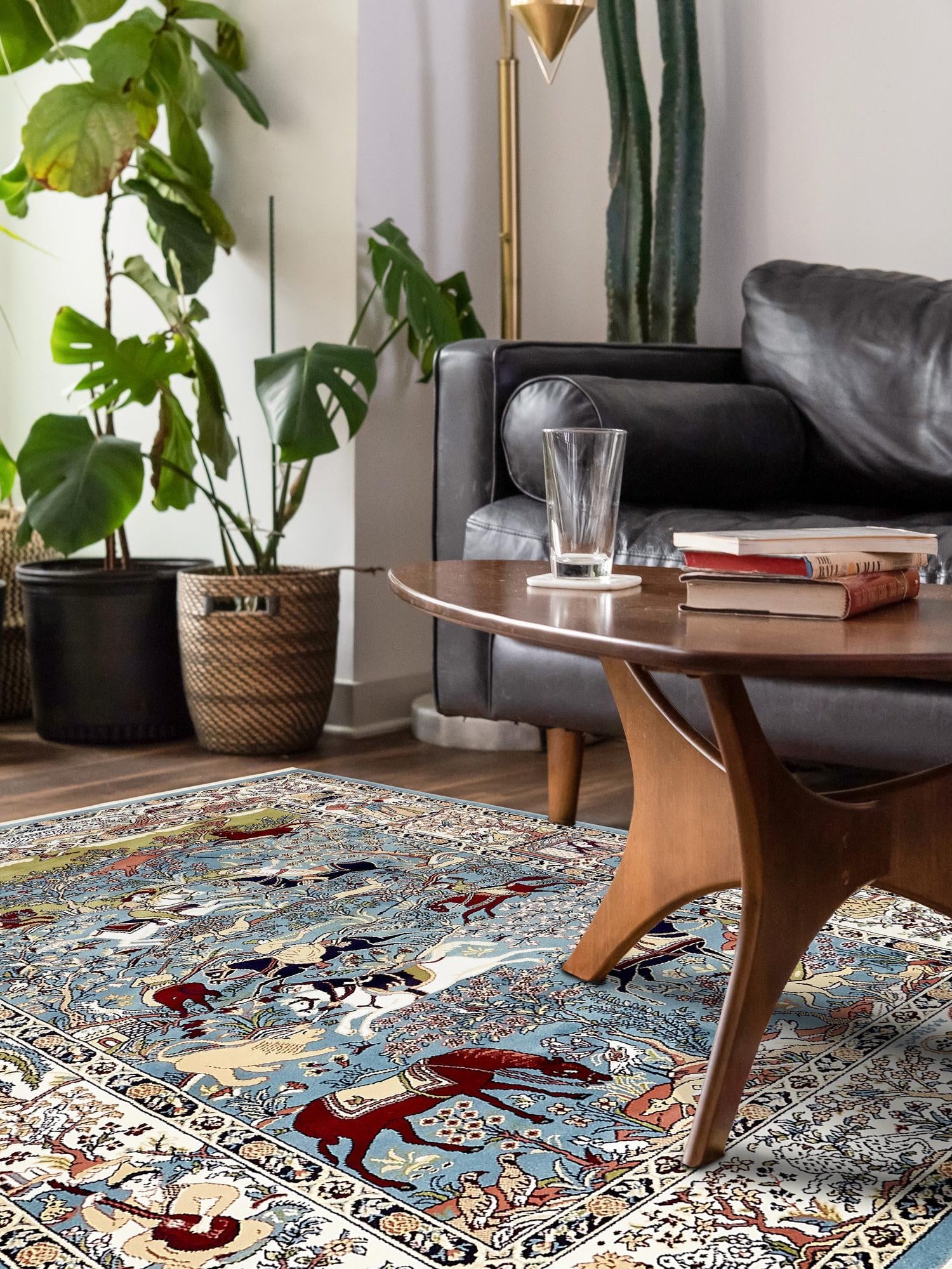 Blue 3' 1 x 5' 3 Narenj Rectangle Area Rug 85% Polypropylene & 15% Polyester Traditional Classic Carpet for Living, Dining, Bedrooms, Office for Sale at Rug Engine