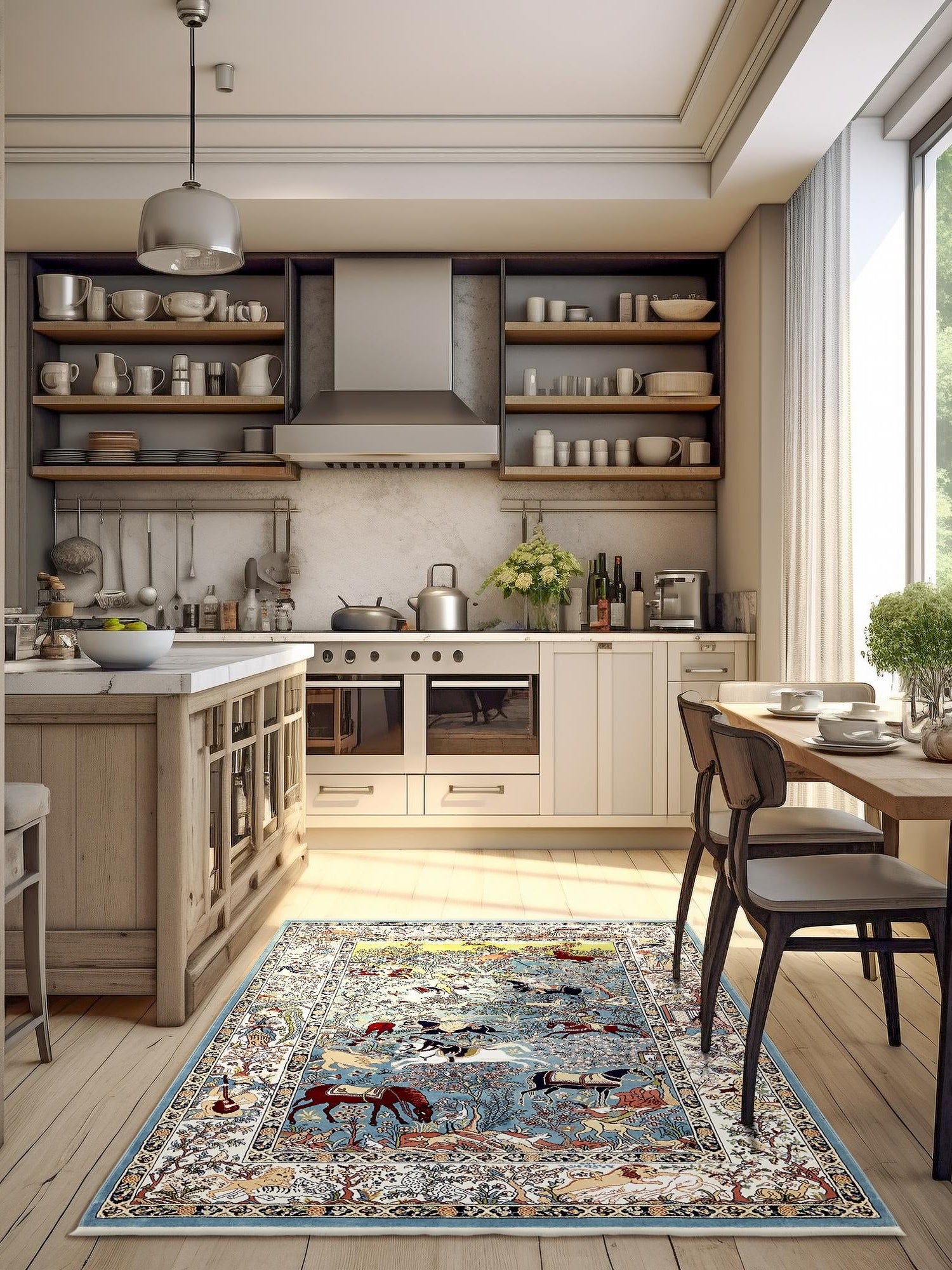 Blue 2' x 3' 1 Narenj Rectangle Area Rug 85% Polypropylene & 15% Polyester Traditional Classic Carpet for Living, Dining, Bedrooms, Office for Sale at Rug Engine