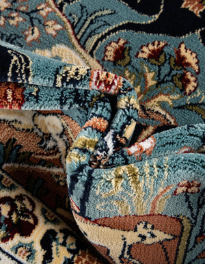 Blue 4' 1 x 6' 1 Narenj Rectangle Area Rug 85% Polypropylene & 15% Polyester Traditional Classic Carpet for Living, Dining, Bedrooms, Office for Sale at Rug Engine