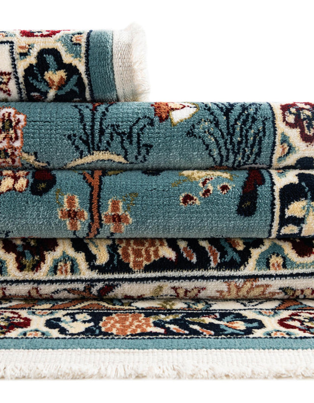 Blue 4' 1 x 6' 1 Narenj Rectangle Area Rug 85% Polypropylene & 15% Polyester Traditional Classic Carpet for Living, Dining, Bedrooms, Office for Sale at Rug Engine