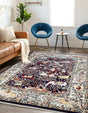 Navy Blue 5' 3 x 8' Narenj Rectangle Area Rug 85% Polypropylene & 15% Polyester Traditional Classic Carpet for Living, Dining, Bedrooms, Office for Sale at Rug Engine