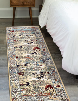 Tan 2' 11 x 13' 1 Narenj Runner Area Rug 85% Polypropylene & 15% Polyester Traditional Classic Carpet for Living, Dining, Bedrooms, Office for Sale at Rug Engine