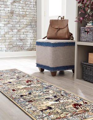 Tan 2' 11 x 13' 1 Narenj Runner Area Rug 85% Polypropylene & 15% Polyester Traditional Classic Carpet for Living, Dining, Bedrooms, Office for Sale at Rug Engine