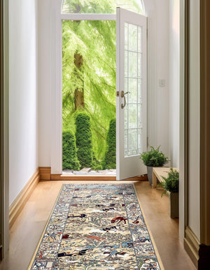 Tan 2' 11 x 13' 1 Narenj Runner Area Rug 85% Polypropylene & 15% Polyester Traditional Classic Carpet for Living, Dining, Bedrooms, Office for Sale at Rug Engine