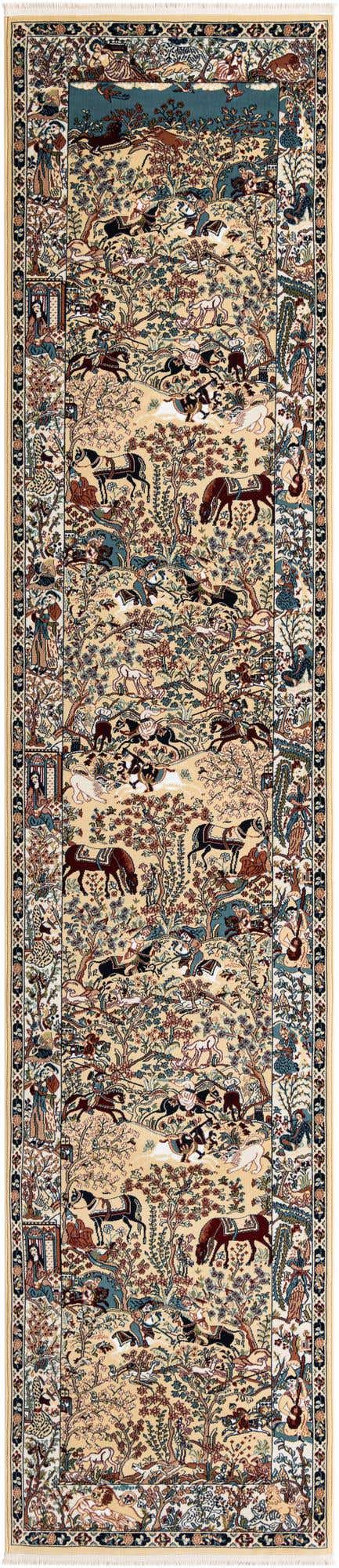 Tan 2' 11 x 13' 1 Narenj Runner Area Rug 85% Polypropylene & 15% Polyester Traditional Classic Carpet for Living, Dining, Bedrooms, Office for Sale at Rug Engine
