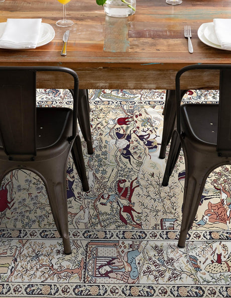 Tan 3' 1 x 5' 3 Narenj Rectangle Area Rug 85% Polypropylene & 15% Polyester Traditional Classic Carpet for Living, Dining, Bedrooms, Office for Sale at Rug Engine