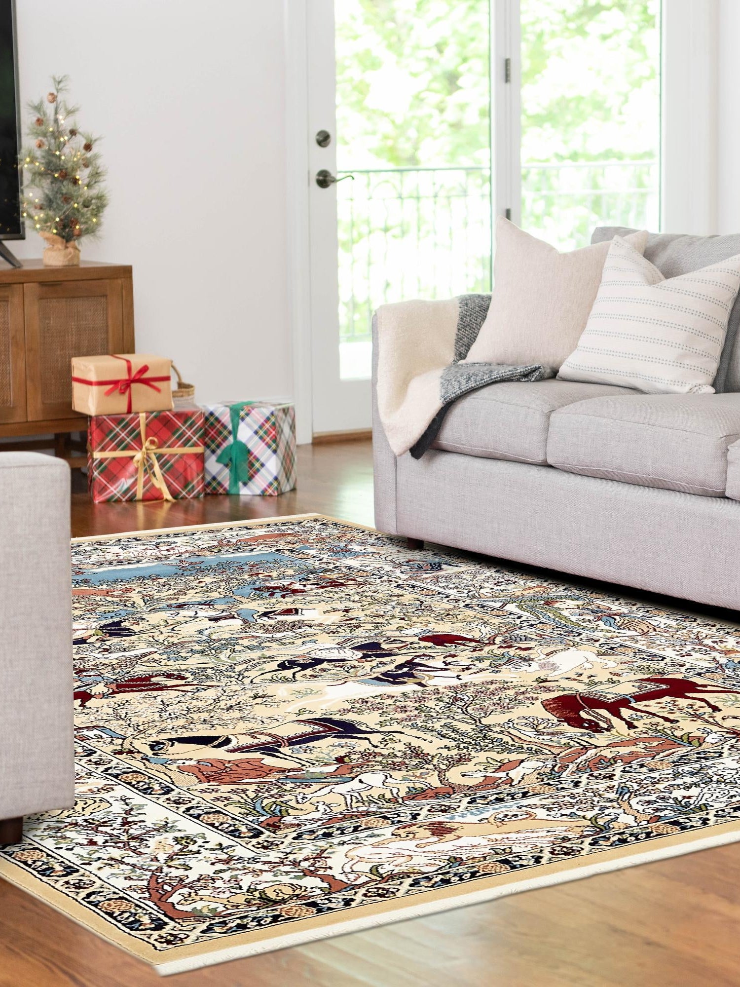Tan 3' 1 x 5' 3 Narenj Rectangle Area Rug 85% Polypropylene & 15% Polyester Traditional Classic Carpet for Living, Dining, Bedrooms, Office for Sale at Rug Engine