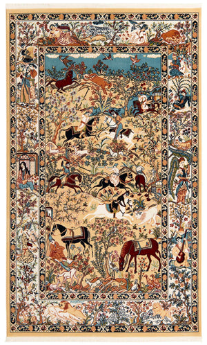 Tan 5' 3 x 8' Narenj Rectangle Area Rug 85% Polypropylene & 15% Polyester Traditional Classic Carpet for Living, Dining, Bedrooms, Office for Sale at Rug Engine