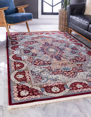 Burgundy 3' 1 x 5' 3 Narenj Rectangle Area Rug 85% Polypropylene & 15% Polyester Traditional Classic Carpet for Living, Dining, Bedrooms, Office for Sale at Rug Engine