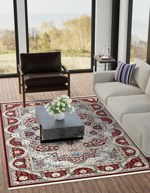 Burgundy 3' 1 x 5' 3 Narenj Rectangle Area Rug 85% Polypropylene & 15% Polyester Traditional Classic Carpet for Living, Dining, Bedrooms, Office for Sale at Rug Engine