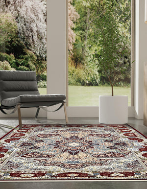 Burgundy 3' 1 x 5' 3 Narenj Rectangle Area Rug 85% Polypropylene & 15% Polyester Traditional Classic Carpet for Living, Dining, Bedrooms, Office for Sale at Rug Engine