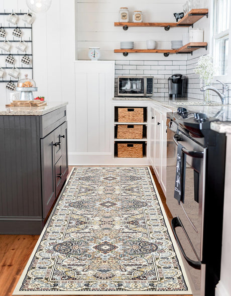 Ivory 2' 11 x 13' 1 Narenj Runner Area Rug 85% Polypropylene & 15% Polyester Traditional Classic Carpet for Living, Dining, Bedrooms, Office for Sale at Rug Engine